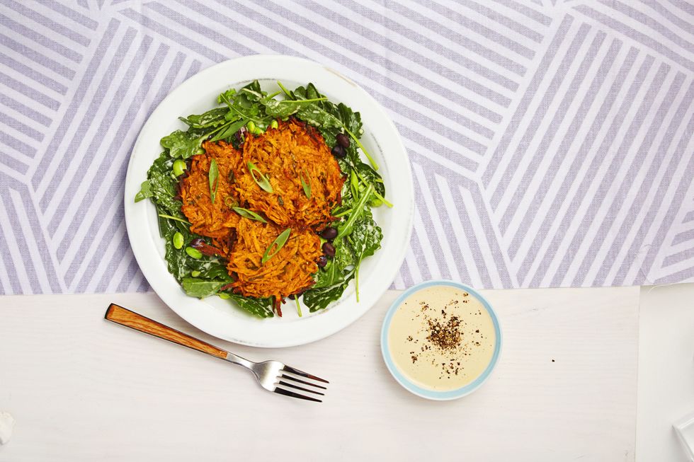 Sweet Potato Cakes with Kale and Bean Salad - A Healthy and Delicious Meal